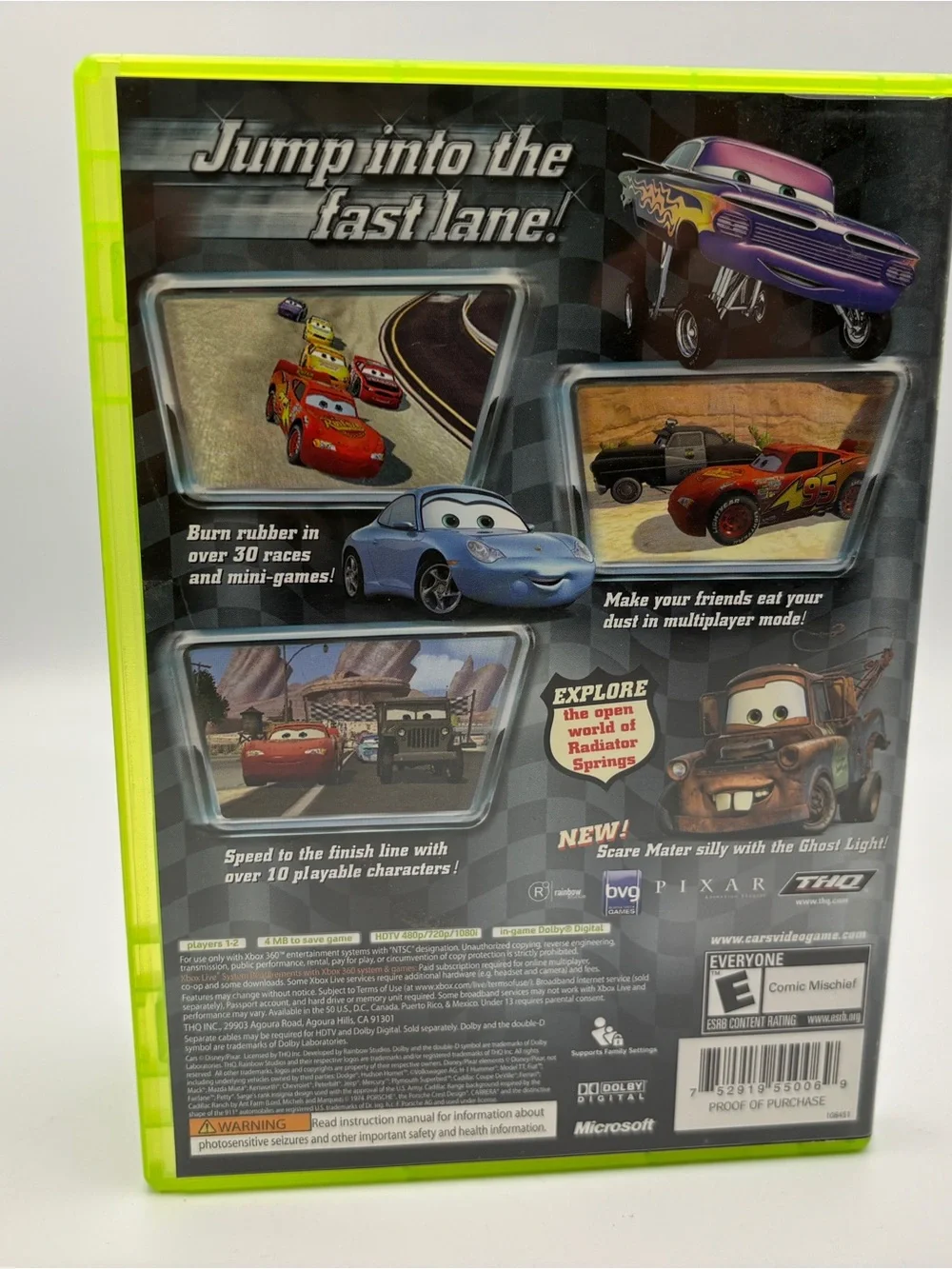 Disney Pixar Cars Xbox 360 Game - Complete